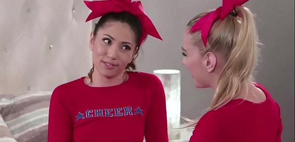  Kenna James licked by cheersquad leader